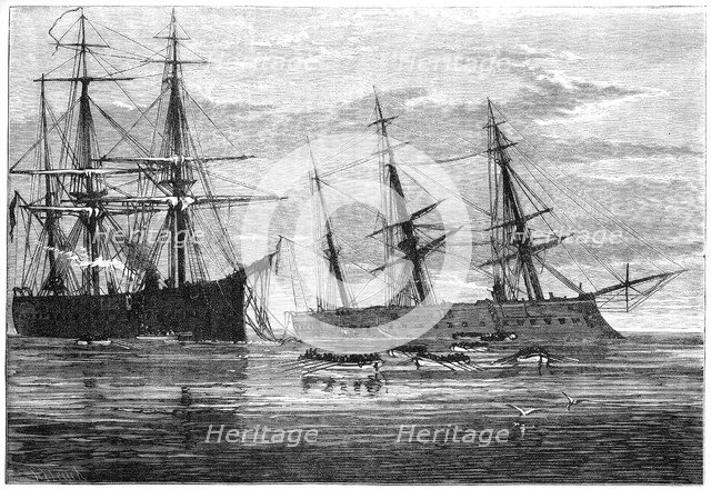 The wreck of HMS 'Vanguard', 19th century. Artist: Unknown