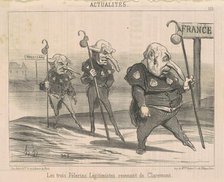 Le trois légitimistes ... revenant de Claremont, 19th century. Creator: Honore Daumier.