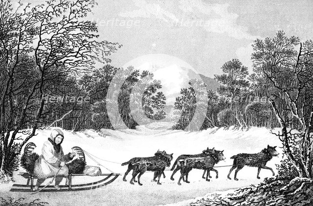 'The Manner of Travelling in Winter in Kamtschatka', 19th century.Artist: Sparrow