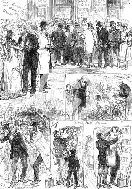 Election Sketches, 1880. Creator: Unknown.