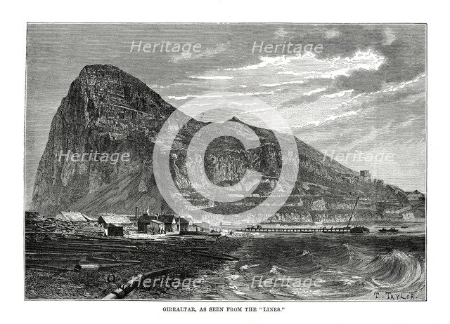 The Rock of Gibraltar, 1879. Artist: T Taylor