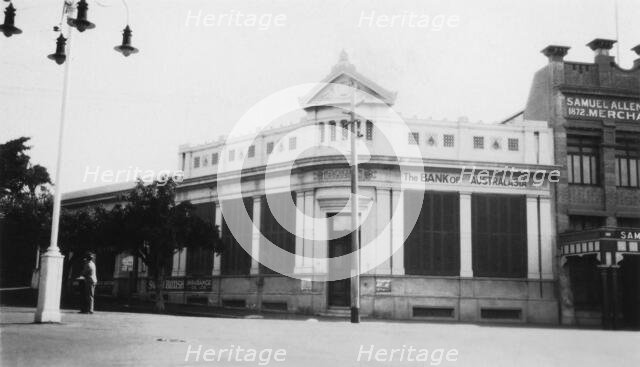 Bank of Australasia, corner of Flinders Street and Denham Street, Townsville, Queensland, 1933. Creator: Jack Bain.