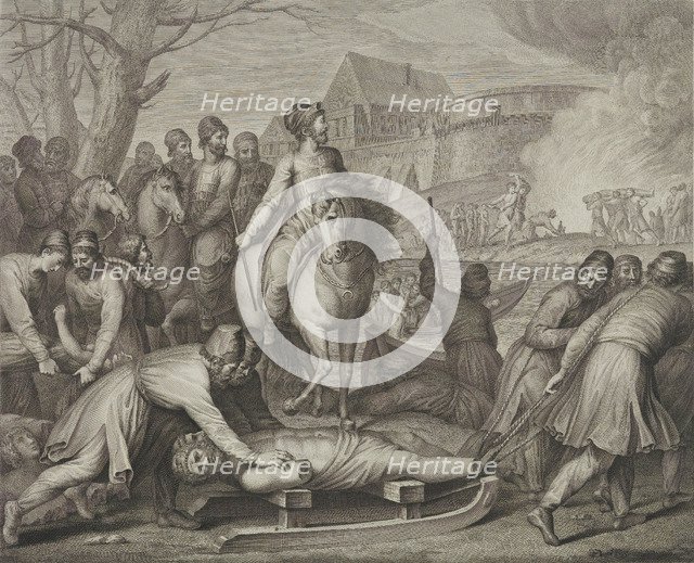 The destruction of pagan gods by Mieszko I of Poland, Late 18th century.