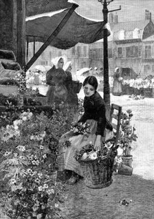 The Flower and Vegetable Market, Boulogne, by H. Caffieri, 1890. Creator: Lascelles.