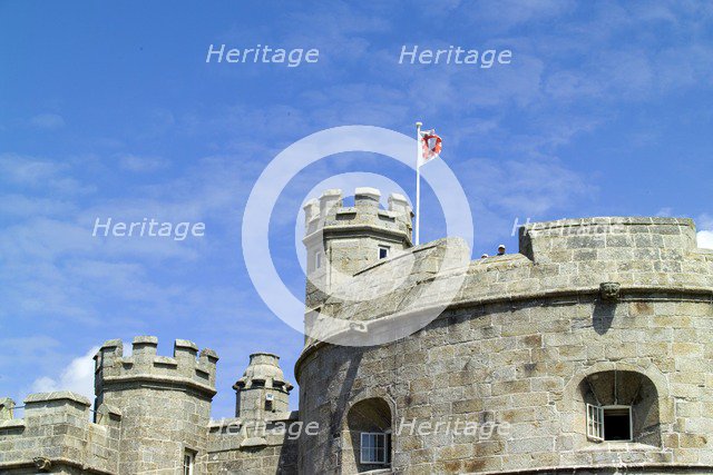 Battlements of Pendennis Castle, Falmouth, Cornwall, 2006.  Artist: George Brooks.