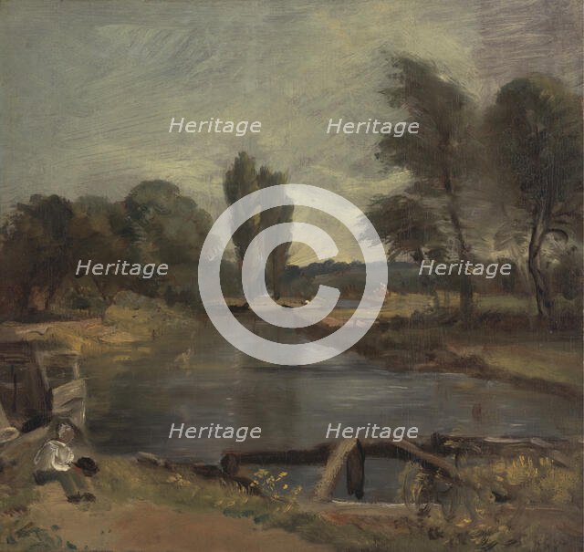 Flatford Lock, between 1810 and 1811. Creator: John Constable.