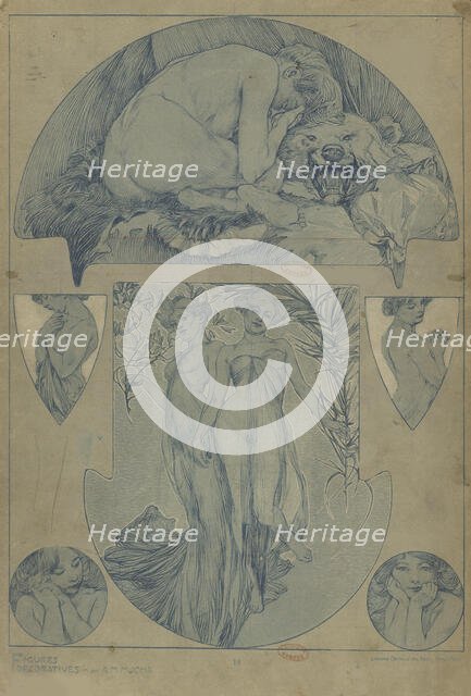 Figures décoratives, 1902. Creator: Mucha, Alfons Marie (1860-1939).