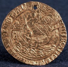 'Coin (Korabelnik) of Tsar Ivan III', (Reverse: Ruler on his ship), 1471-1490. Artist: Unknown