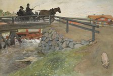 The Bridge. From A Home (26 watercolours). Creator: Carl Larsson.