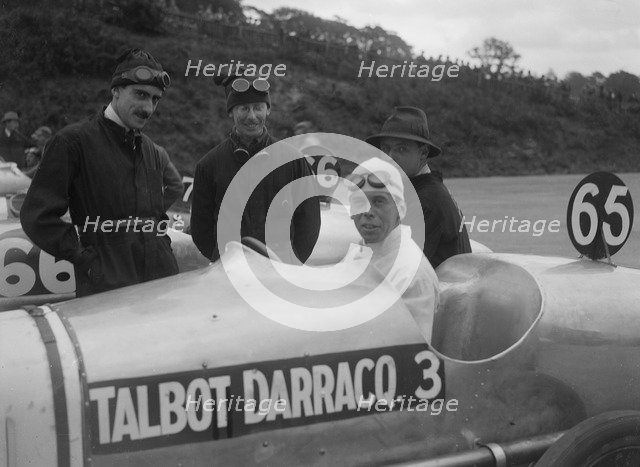 Kenelm Lee Guinness in his Talbot-Darracq at the JCC 200 Mile Race, Brooklands, Surrey, 1921. Artist: Bill Brunell.