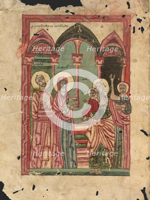 The Presentation in the Temple; Gospel Book, 1583. Creator: Ghoukas.