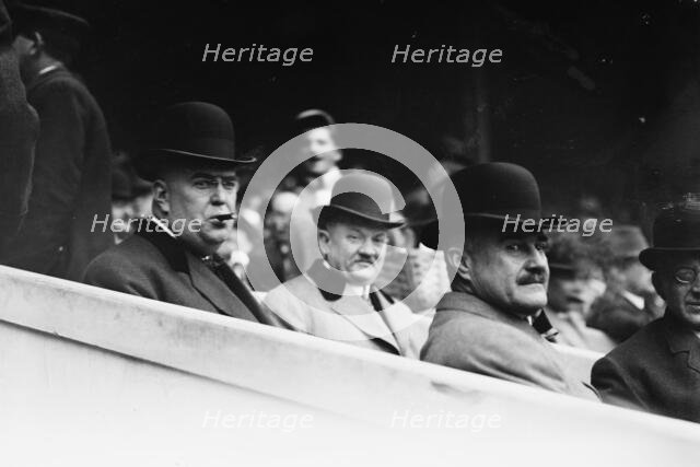 Ban Johnson, Garry Herrman, Thos. Lynch, World Series N.Y., 1911. Creator: Bain News Service.