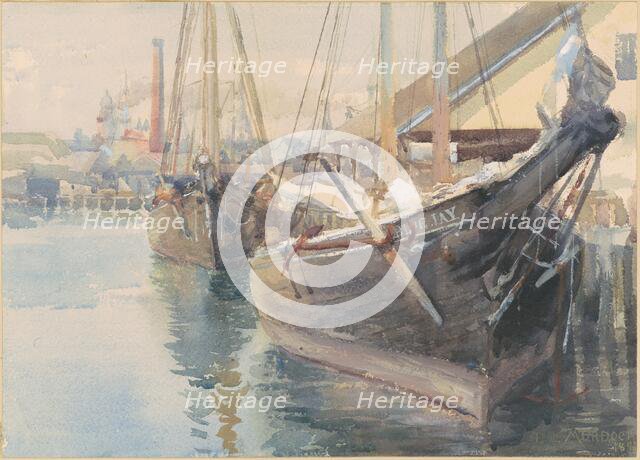 Ships at the Dock, 1893. Creator: Dora Louise Murdoch.