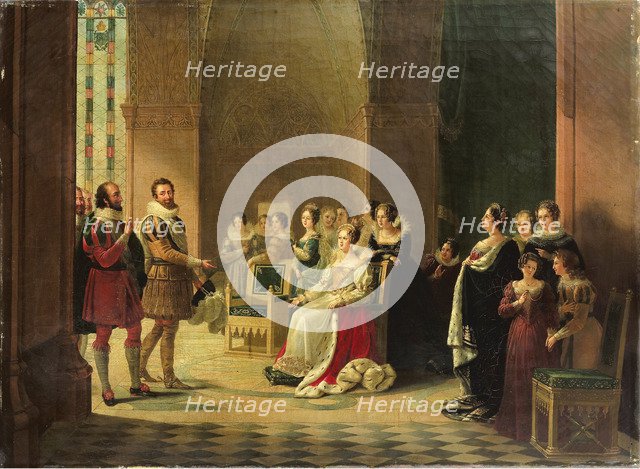 Henry IV and Catherine de' Medici. Artist: Ancelot, Marguerite-Louise Virginie (1792-1875)