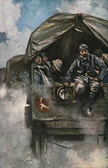 'Verdun; Sur la route de Verdun: la releve', 1916. Creator: Francois Flameng.