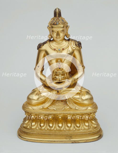Buddha Amitayus Holding a Vase of Longevity (Kalasa), Mongolia, 18th century. Creator: Unknown.
