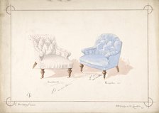 Designs for Two Chairs, 1841-84. Creator: Charles Hindley & Sons.