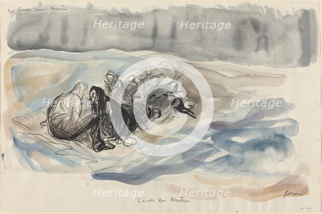 La Guerre sous-Marine. L'école des Neutres, c. 1914/1919. Creator: Jean Louis Forain.