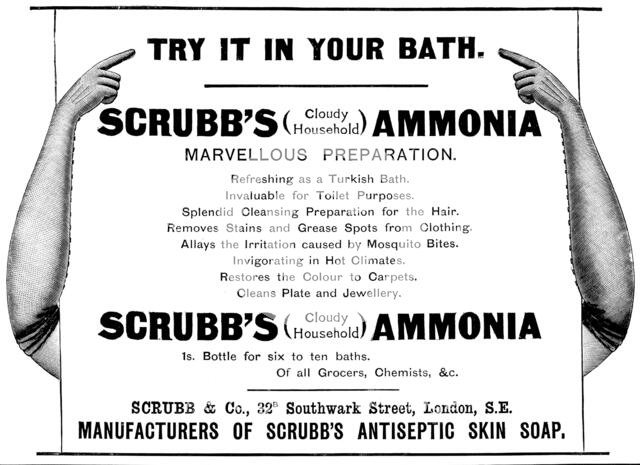 Advertisement for Scrubb's (Cloudy Household) Ammonia, 1895. Creator: Unknown.