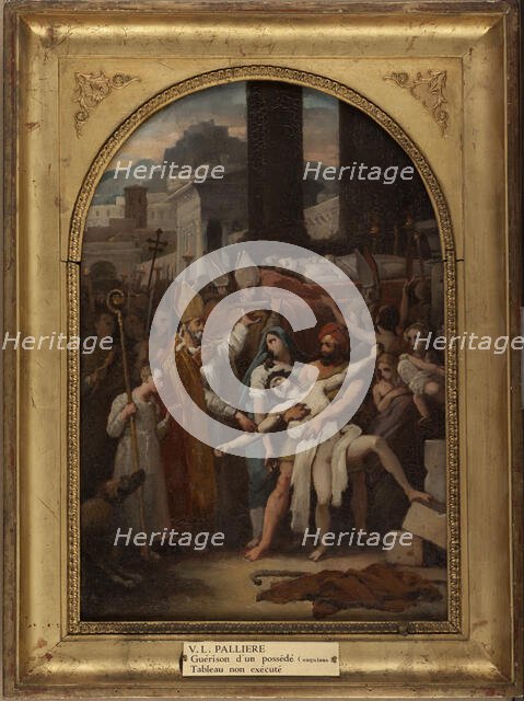 Sketch for the Saint-Gervais church: Healing of a man who was possessed..., c.1819. Creator: Louis Vincent Léon Pallière.