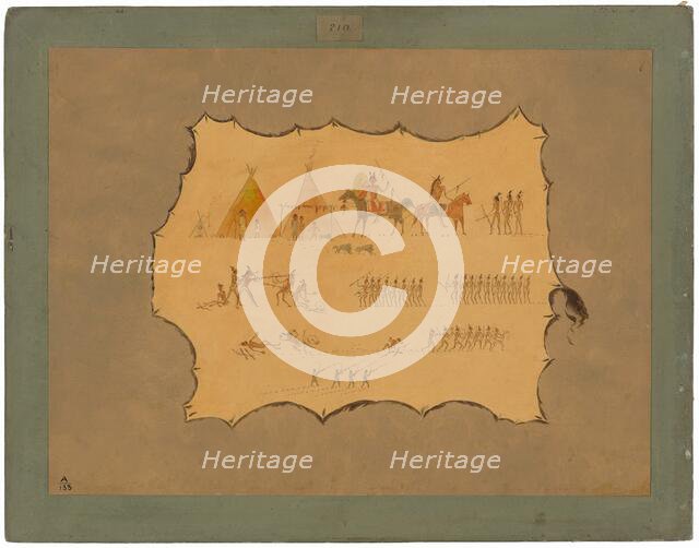Facsimile of a Cheyenne Robe, 1861/1869. Creator: George Catlin.