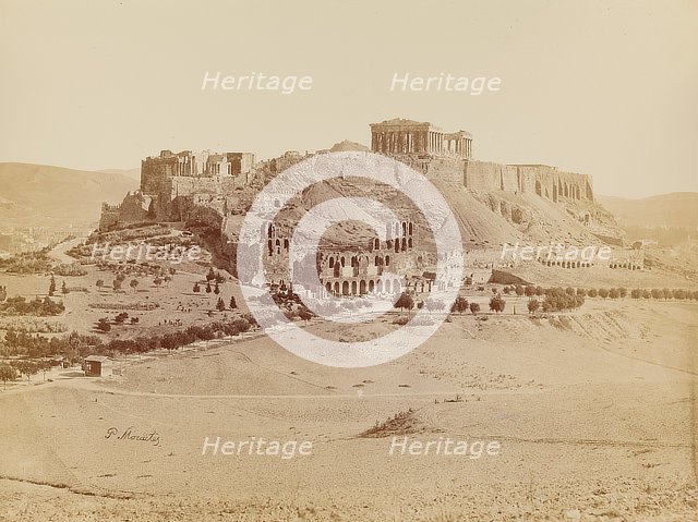 General view of the Acropolis from the southwest, 1880. Creator: Petros Moraites.