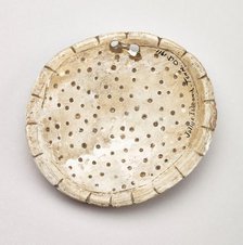 Circular shell gorget with scalloped edges, 1200-1500. Creator: Unknown.