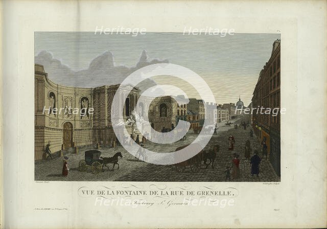 Vue de la fontaine de la rue de Grenelle faubourg Saint-Germain, 1817-1824. Creator: Courvoisier-Voisin, Henri (1757-1830).
