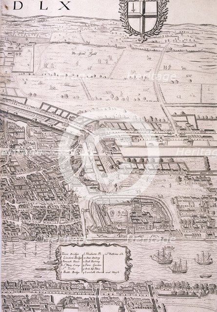 Map of London, 1560. Artist: George Vertue