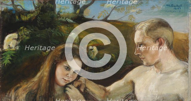 Adam and Eve, 1897. Creator: Magnus Enckell.