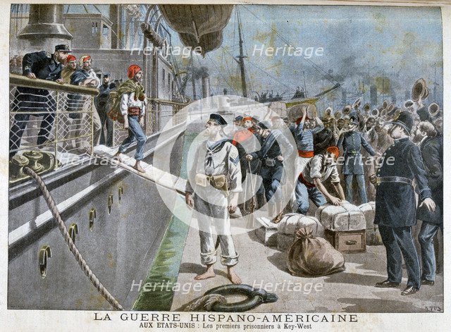 Spanish prisoners arriving at Key-West, Spanish-American War, 1898. Artist: Henri Meyer