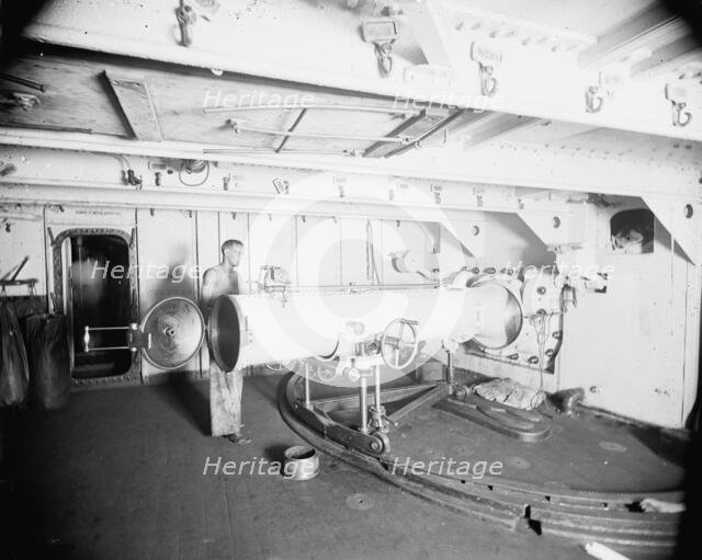 U.S.S. New York, torpedo tube, between 1893 and 1901. Creator: William H. Jackson.