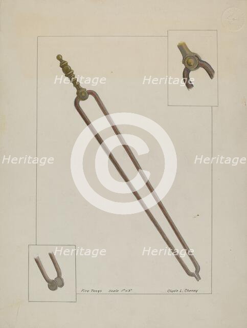 Fire Tongs, c. 1937. Creator: Clyde L. Cheney.