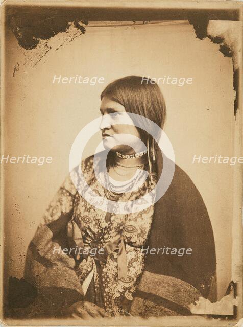 Portrait of a Dakota Sitter, about 1862-1864. Creator: Joel E Whitney.
