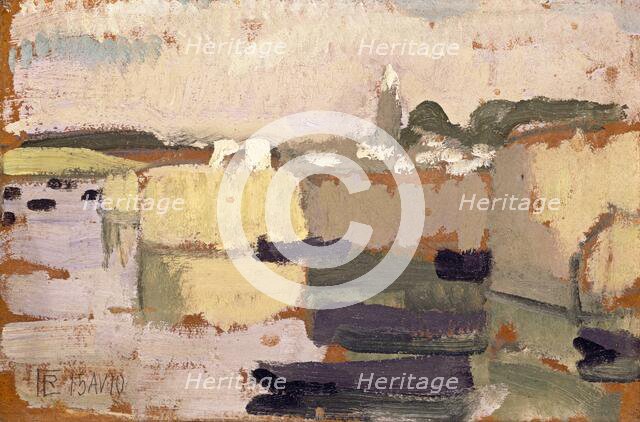 Village at the Water's Edge, 1910. Creator: Roger de la Fresnaye.