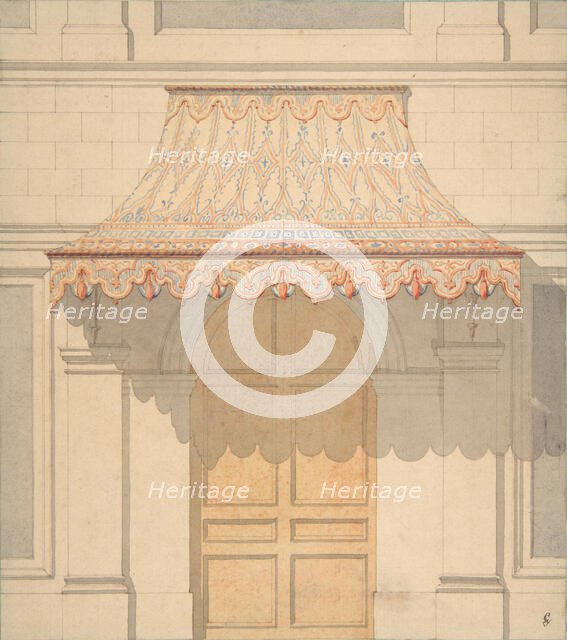 Design for an awning over a door, in Moorish style, 1830-97. Creators: Jules-Edmond-Charles Lachaise, Eugène-Pierre Gourdet.