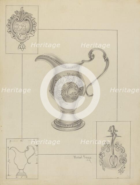 Silver Creamer, c. 1936. Creator: Michael Fenga.