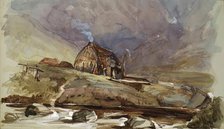 Cottage and Stream, c1840s. Creator: John Phillip.