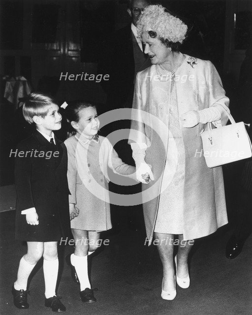 The Queen Mother, Prince Edward and Lady Sarah Armstrong-Jones visit the opera, London, 1969. Artist: Unknown