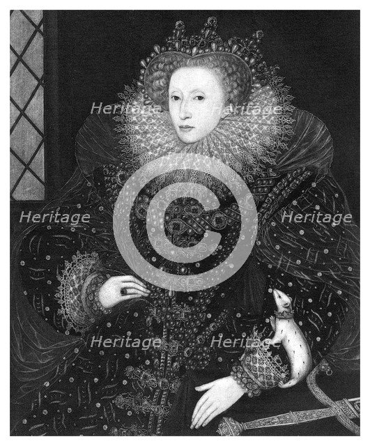 Queen Elizabeth, The Ermine Portrait, 1585, (1896).Artist: Nicholas Hilliard