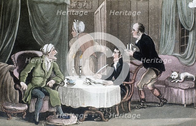 Doctor Syntax making his will, c1816. Artist: Thomas Rowlandson