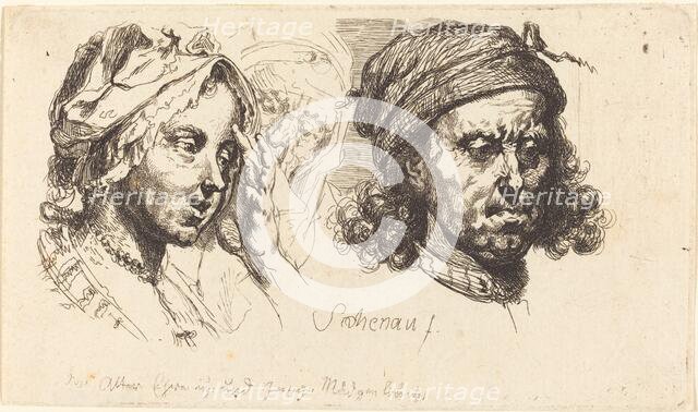 Young Woman, Old Woman, and Man with Long Hair, 1765. Creator: Johann Eleazar Schenau.
