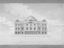 Design for the Facade of a Theater (Perspective), late 18th-early 19th century. Creator: Charles Middleton.