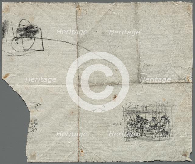 Compositional Sketches after Raphael and other artists (verso), c. 1800. Creator: Unknown.