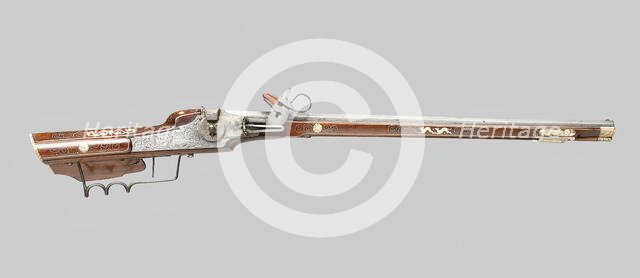 Wheellock Rifle, Nuremberg, 1600. Creator: Rudolf Danner.