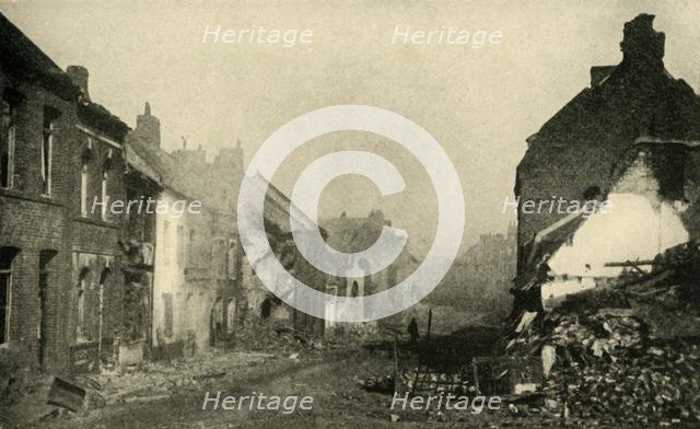 Bombed buildings in northern France, First World War, 1917, (c1920). Creator: Unknown.