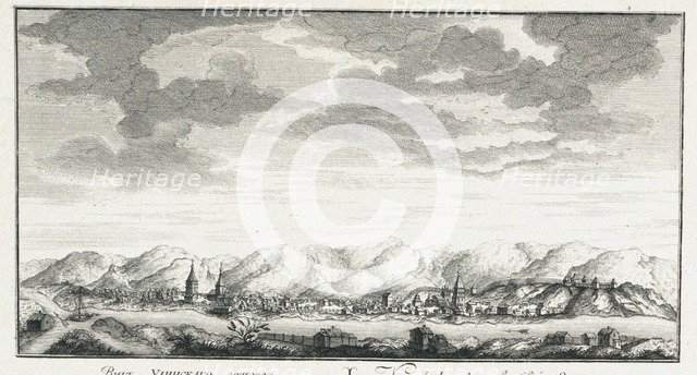 View of the fortress of Udinskoye, ca 1735. Artist: Lürsenius, Johann Wilhelm (1704-1771)