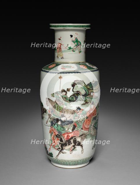 Vase with Decoration of Figures in Chariots, 1622-1722. Creator: Unknown.