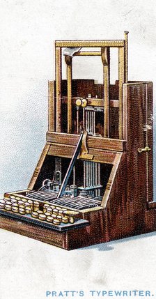 Typewriter patented by John Pratt in 1866 (1915). Artist: Unknown