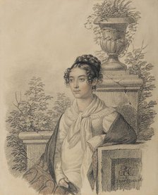Portrait of Olga Nikolaevna Kokoshkina, née Rezanova (1802-1828), Between 1824 and 1828. Creator: Hampeln, Carl, von (1794-after 1880).